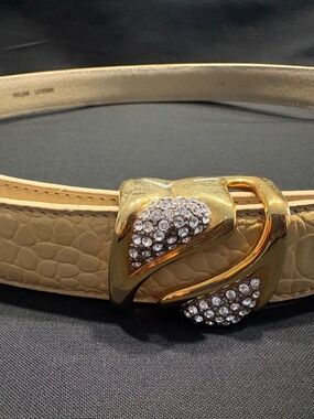 Terry Stack Leather Belt (L) with dual buckle capability